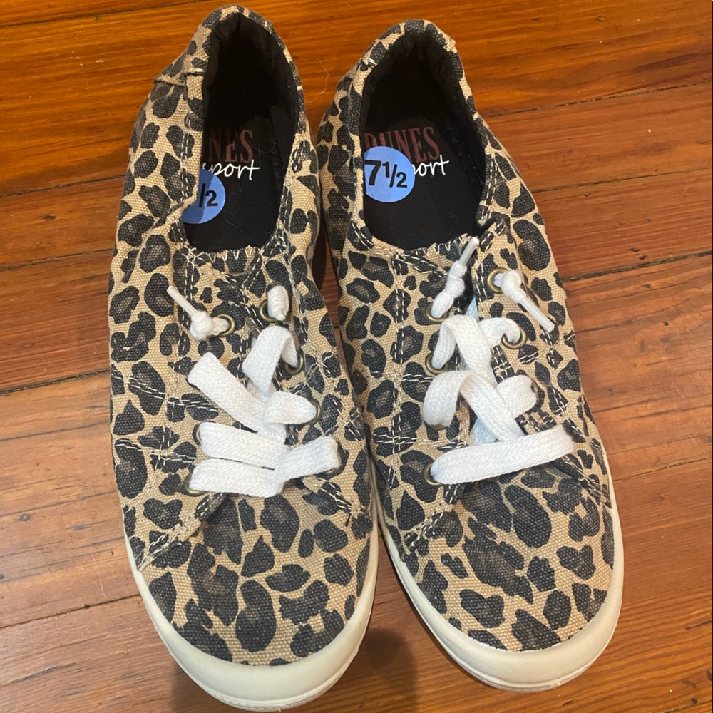 Animal print slip on shoes